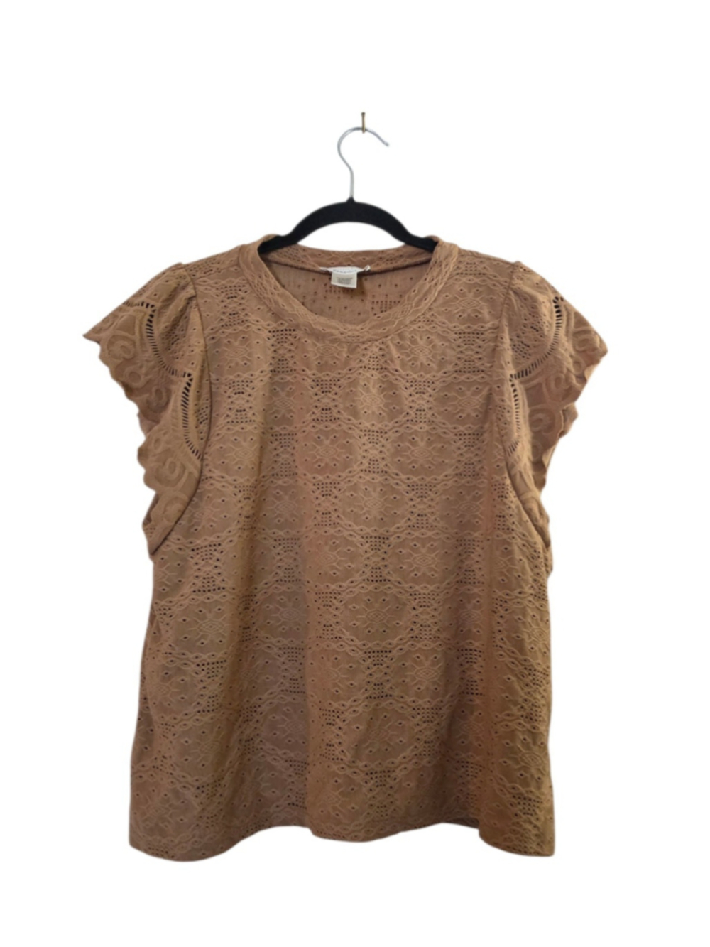Urban Romantics Women’s Short Sleeve Top in Cinnamon Large